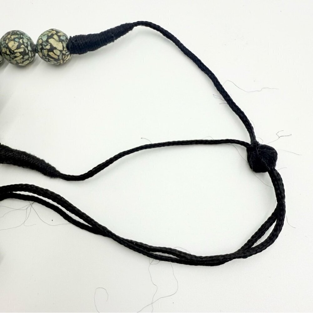 ANTIQUE TRIBAL AFGHANISTANMOSAIC GRADUATED BEAD NECKLACE - Picture 6 of 9
